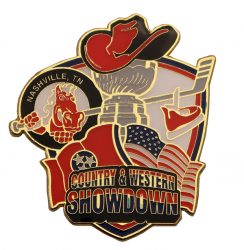  COUNTRY & WESTERN SHOWDOWN DIE STRUCK PIN 