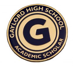  GAYLORD HIGH SCHOOL MYLAR PIN 