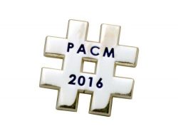  PACM PIN 1” DIE STRUCK SHINY SILVER, ENAMEL FILL, CUTOUTS 