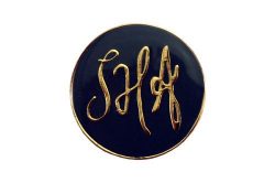  1” DIE STRUCK SHINY SILVER METAL, ENAMEL FILL PIN 