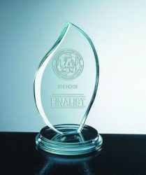  glass tear shaped award 